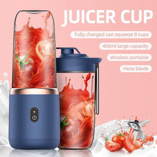 Xiaomi 6 Blades Portable Juicer Cup Juicer Fruit Juice Cup Automatic Small Electric Smoothie Blender Ice CrushCup Food Processor